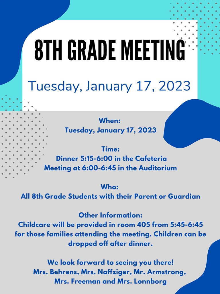 8th grade meeting in January 